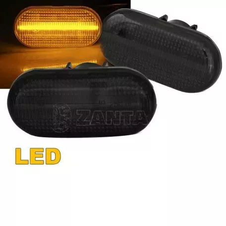 Πλαϊνά Φλας Φτερού Για Smart / Renault / Nissan / Opel / Dacia Led Dynamic Smoke 2 Τεμάχια 