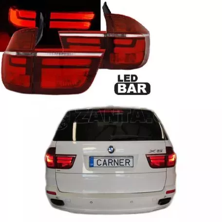 Πισινά Φανάρια Set Για Bmw X5 E70 07-10 Led Bar LCI Look Κόκκινο/Crystal Depo 