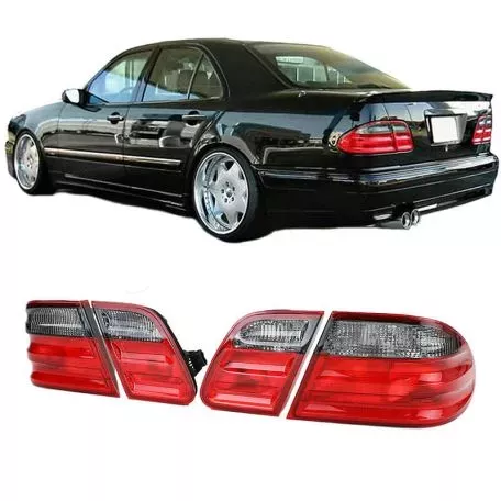 Πισινά Φανάρια Set Για Mercedes-Benz E-Class W210 95-02 Κόκκινο/Φιμέ Depo 