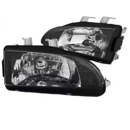 Μπροστινά Φανάρια Set Για Honda Civic 91-95 2D/3D Μαύρα Clear H4 Manual Depo 