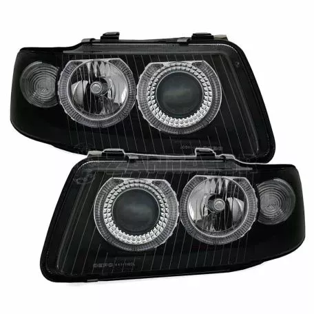 Μπροστινά Φανάρια Set Για Audi A3 8L 00-03 Angel Eyes Μαύρα H7/H7 Depo 