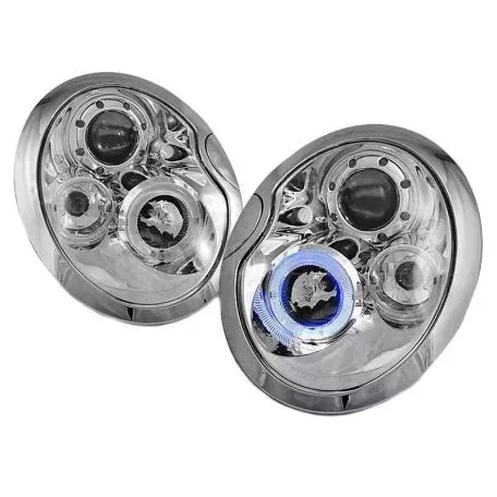 Μπροστινά Φανάρια Set Για Mini Cooper (R50/52/53) 01-06 Angel Eyes Χρωμίου H1/H1 JunYan 