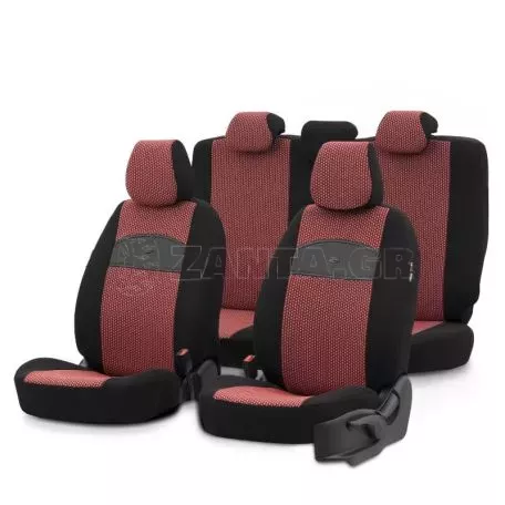 Καλύμματα Αυτοκινήτου Otom Smart Design Universal Ύφασμα / Δερματίνη Σετ Εμπρός / Πίσω 11 Τεμαχίων Μαύρο / Κόκκινο SLTSMT103-NZ 