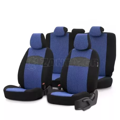 Καλύμματα Αυτοκινήτου Otom Smart Design Universal Ύφασμα / Δερματίνη Σετ Εμπρός / Πίσω 11 Τεμαχίων Μαύρο / Μπλε SLTSMT104-NZ 