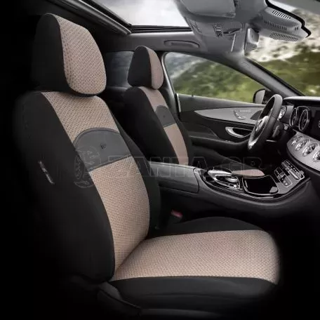 Καλύμματα Αυτοκινήτου Otom Smart Design Universal Ύφασμα / Δερματίνη Σετ Εμπρός / Πίσω 11 Τεμαχίων Μαύρο / Μπεζ SLTSMT106-NZ 