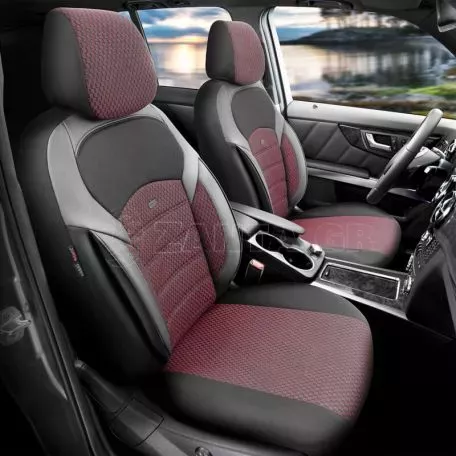 Καλύμματα Αυτοκινήτου Otom "Nova" Universal Ύφασμα Jacquard / Δερματίνη Σετ Εμπρός / Πίσω 11 Τεμαχίων Κόκκινο / Μαύρο ΝΟV-3303 