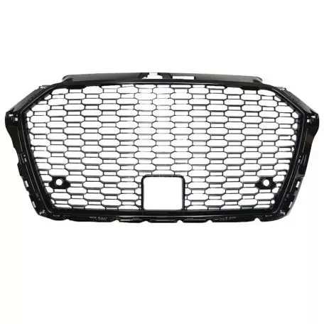 Μάσκα Για Audi A3 8V 16-20 RS3 Look Κυψελωτή Γυαλιστερό Μαύρο 1 Τεμάχιο 