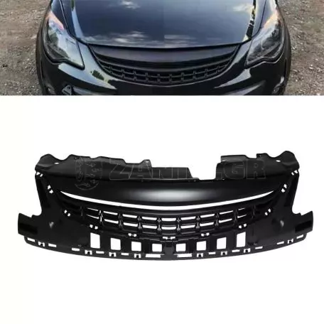 Μάσκα Για Opel Corsa D 11-14 Χωρίς Σήμα Με Κάθετες Γραμμές Μαύρη Ματ 1 Τεμάχιο 