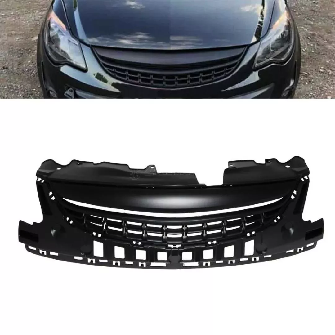 Μάσκα Για Opel Corsa D 11-14 Χωρίς Σήμα Με Κάθετες Γραμμές Μαύρη Ματ 1 Τεμάχιο