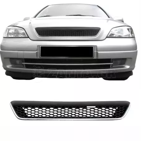 Μάσκα Για Opel Astra G 98-04 Κυψελωτή Χρώμιο/Μαύρη 1 Τεμάχιο 