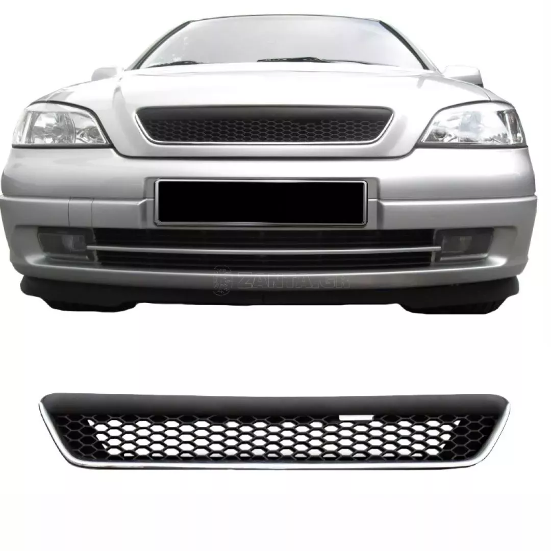 Μάσκα Για Opel Astra G 98-04 Κυψελωτή Χρώμιο/Μαύρη 1 Τεμάχιο