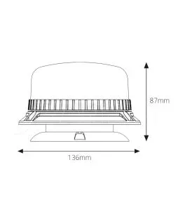 ΦΑΡΟΣ ΜΑΓΝΗΤΙΚΟΣ W03M 12V/24V 36LED ΠΟΡΤΟΚΑΛΙ IP56 136X87mm AMiO - 1 ΤΕΜ. 