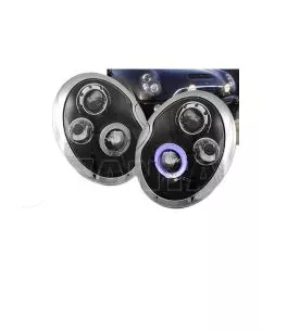 Μπροστινά Φανάρια Set Για Mini Cooper (R50/52/53) 01-06 Angel Eyes Μαύρα H1/H1 JunYan 