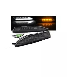 Μπροστινά Φλας Για Vw Scirroco 08-14 Led Tube & DRL Smoke 2 Τεμάχια Reliable Auto Parts 