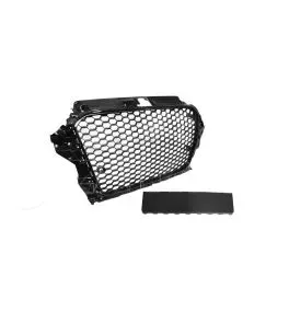 Μάσκα Για Audi A3 8V 12-16 RS3 Look Κυψελωτή Γυαλιστερό Μαύρο 1 Τεμάχιο 
