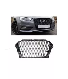 Μάσκα Για Audi A3 8V 12-16 RS3 Look Κυψελωτή Γυαλιστερό Μαύρο 1 Τεμάχιο 