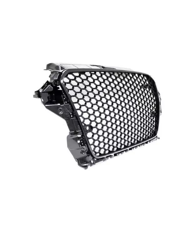 Μάσκα Για Audi A3 8V 12-16 RS3 Look Κυψελωτή Γυαλιστερό Μαύρο 1 Τεμάχιο