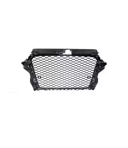 Μάσκα Για Audi A3 8V 12-16 RS3 Look Κυψελωτή Γυαλιστερό Μαύρο 1 Τεμάχιο 