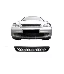 Μάσκα Για Opel Astra G 98-04 Κυψελωτή Χρώμιο/Μαύρη 1 Τεμάχιο 