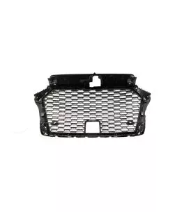 Μάσκα Για Audi A3 8V 16-20 RS3 Look Κυψελωτή Γυαλιστερό Μαύρο 1 Τεμάχιο 