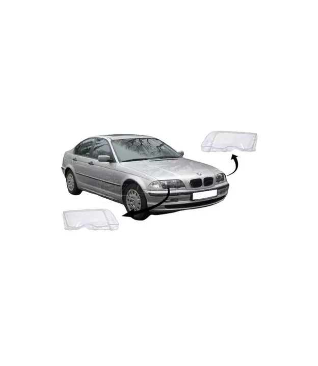 Κρύσταλλα Φαναριών Για Bmw 3 Series E46 98-01 Sedan / Kombi Ζευγάρι 2 Τεμάχια