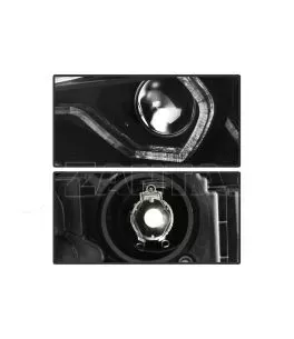 Μπροστινά Φανάρια Set Για Bmw 3 F30 / F31 11-15 3D Angel Eyes Μαύρα H7/H7 Με Μοτέρ Sonar 