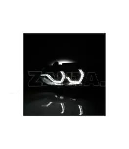 Μπροστινά Φανάρια Set Για Bmw 3 F30 / F31 11-15 3D Angel Eyes Μαύρα H7/H7 Με Μοτέρ Sonar 