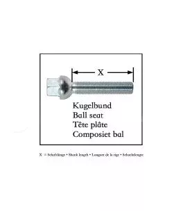 Μπουλόνια M14x1.5 37mm 10 Τεμάχια 