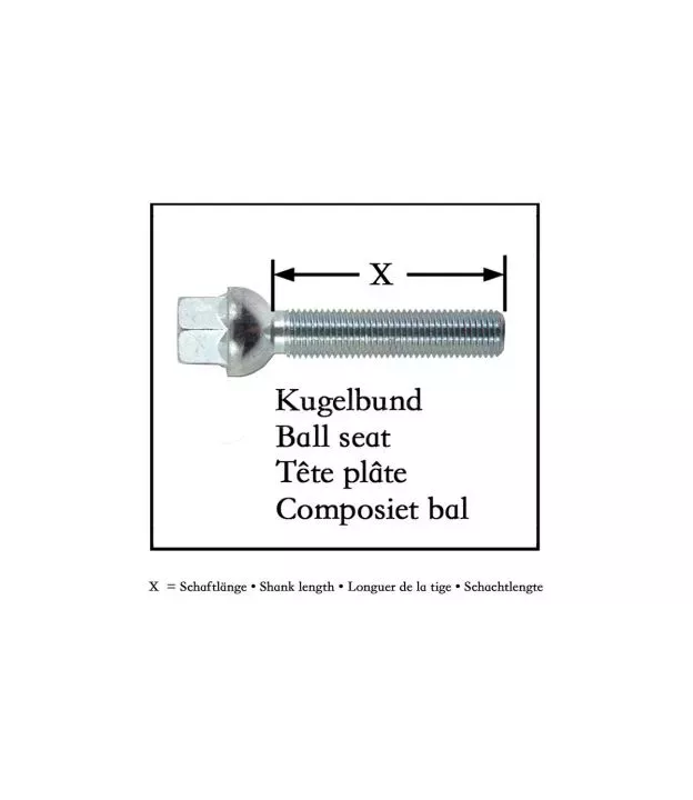 Μπουλόνια M14x1.5 37mm 10 Τεμάχια