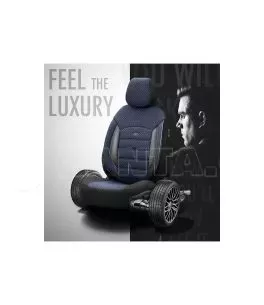 Καλύμματα Αυτοκινήτου Otom Sport Plus Design Universal Βαμβακερό Ύφασμα / Rachel / Δερματίνη Σετ Εμπρός / Πίσω 11 Τεμαχίων Μαύρο 