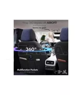 Καλύμματα Αυτοκινήτου Otom Sport Plus Design Universal Βαμβακερό Ύφασμα / Rachel / Δερματίνη Σετ Εμπρός / Πίσω 11 Τεμαχίων Μαύρο 
