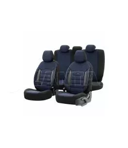 Καλύμματα Αυτοκινήτου Otom Sport Plus Design Universal Βαμβακερό Ύφασμα / Rachel / Δερματίνη Σετ Εμπρός / Πίσω 11 Τεμαχίων Μαύρο 