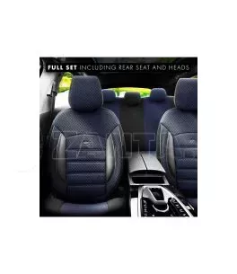 Καλύμματα Αυτοκινήτου Otom Sport Plus Design Universal Βαμβακερό Ύφασμα / Rachel / Δερματίνη Σετ Εμπρός / Πίσω 11 Τεμαχίων Μαύρο 