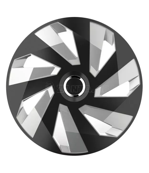 ΤΑΣΙ 16" HUBCAP VECTOR RC SILVER BLACK AMiO- 4 ΤΕΜ.