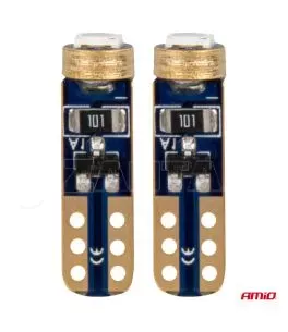 ΛΑΜΠΑΚΙΑ T5 W1W 12V 1SMD LED ΜΠΛΕ AMIO - 2 ΤΕΜ. 