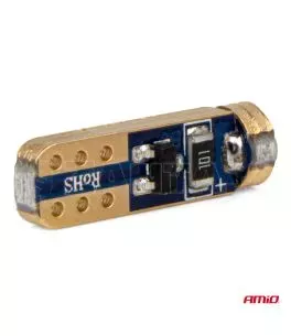 ΛΑΜΠΑΚΙΑ T5 W1W 12V 1SMD LED ΜΠΛΕ AMIO - 2 ΤΕΜ. 