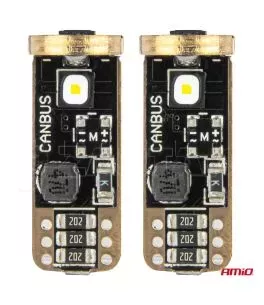 ΛΑΜΠΑΚΙΑ T10 W5W 12V/24V LED CAN-BUS 3xSMD 3838 ΛΕΥΚΟ 5500K ΑΜΙΟ - 2 ΤΕΜ. 