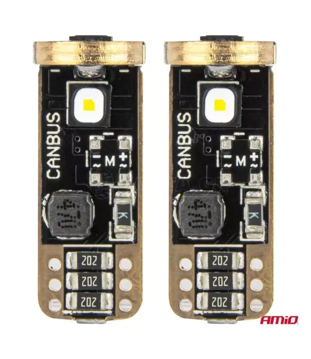 ΛΑΜΠΑΚΙΑ T10 W5W 12V/24V LED CAN-BUS 3xSMD 3838 ΛΕΥΚΟ 5500K ΑΜΙΟ - 2 ΤΕΜ.