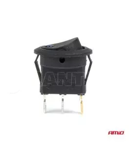 ΔΙΑΚΟΠΤΗΣ 12V ON/OFF ΣΤΡΟΓΓΥΛΟΣ ΜΕ 3 ΕΠΑΦΕΣ ΜΠΛΕ LED  AMIO - 1 τεμ. 