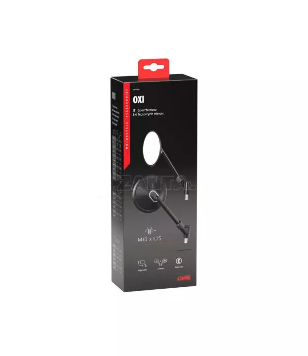 ΚΑΘΡΕΠΤΕΣ MOTO OXI M10x1,25 DX+SX ΣΤΡΟΓΓΥΛΟΙ ΣΕ ΜΑΥΡΟ ΧΡΩΜΑ LAMPA - 2 ΤΕΜ.
