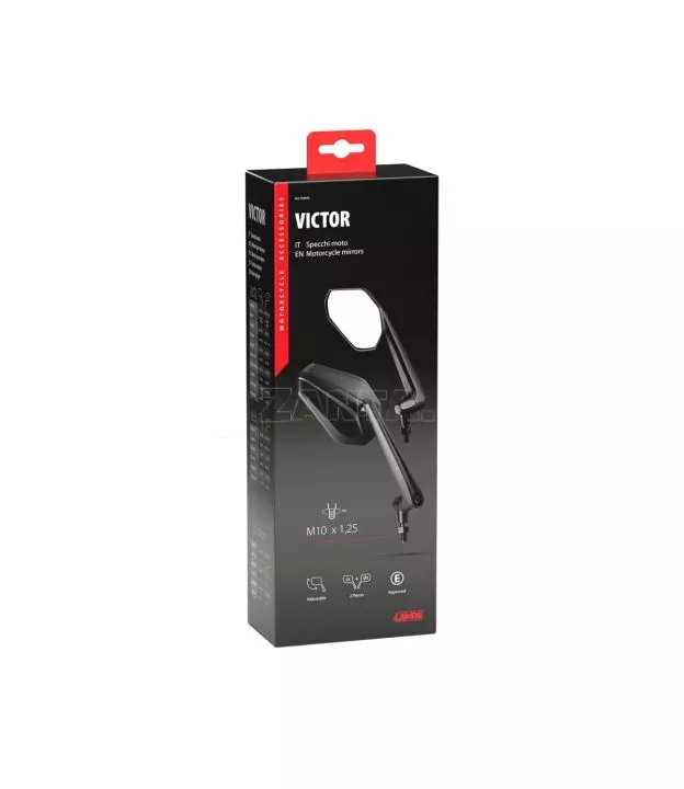 ΚΑΘΡΕΠΤΕΣ MOTO VICTOR M10x1,25 DX+SX ΣΕ ΜΑΥΡΟ ΧΡΩΜΑ LAMPA - 2 ΤΕΜ.