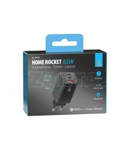 ΦΟΡΤΙΣΤΗΣ ΜΕ ΟΙΚΙΑΚΗ ΠΡΙΖΑ HOME ROCKET 65W 100/230V 65W ΜΕ 3 ΘΥΡΕΣ USB (USB-A+USB-Cx2) QUICK CHARGE LAMPA - 1 ΤΕΜ. 