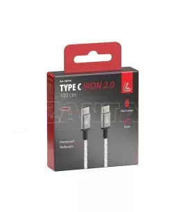 ΚΑΛΩΔΙΟ ΦΟΡΤΙΣΗΣ/ΜΕΤΑΦΟΡΑΣ ΔΕΔΟΜΕΝΩΝ USB TYPE CUSB TYPE C  IRON 2.0 3000mA/60W ΑΣΗΜΙ 100cm LAMPA - 1 ΤΕΜ. 