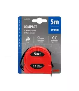 ΜΕΤΡΟΤΑΙΝΙΑ ΑΥΤΟΜΑΤΗ COMPACT 5m x16mm ΚΟΚΚΙΝΗ ΜΕ ΚΛΙΠ ΖΩΝΗΣ LAMPA - 1 ΤΕΜ. 