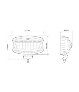 ΠΡΟΒΟΛΕΑΣ ΜΕ ΠΟΡΤΟΚΑΛΙ LED ΦΛΑΣ GLARE OVAL-PRO DEMON LINE 1030V 51 LED 60W 3500lm 247x175x93mm LAMPA - 1 ΤΕΜ. 