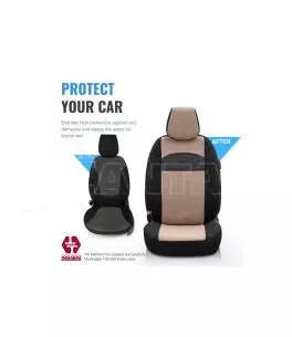 Καλύμματα Αυτοκινήτου Otom Smart Design Universal Ύφασμα / Δερματίνη Σετ Εμπρός / Πίσω 11 Τεμαχίων Μαύρο / Μπεζ SLTSMT106-NZ 