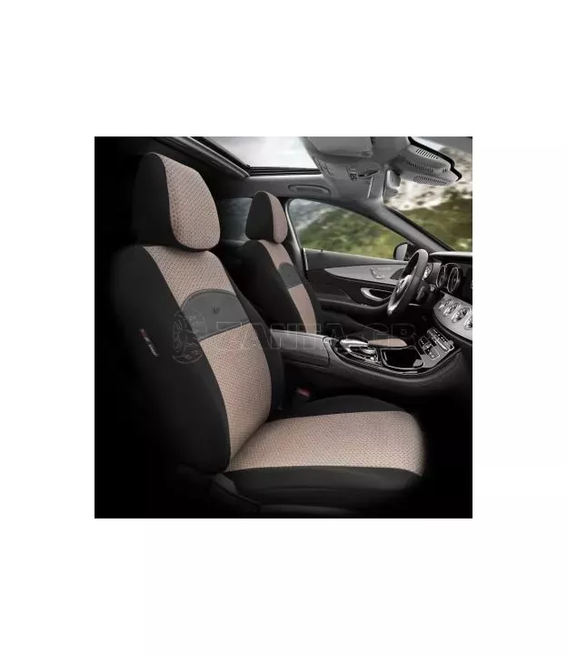 Καλύμματα Αυτοκινήτου Otom Smart Design Universal Ύφασμα / Δερματίνη Σετ Εμπρός / Πίσω 11 Τεμαχίων Μαύρο / Μπεζ SLTSMT106-NZ