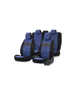 Καλύμματα Αυτοκινήτου Otom Smart Design Universal Ύφασμα / Δερματίνη Σετ Εμπρός / Πίσω 11 Τεμαχίων Μαύρο / Μπλε SLTSMT104-NZ 