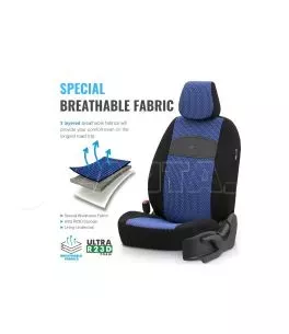 Καλύμματα Αυτοκινήτου Otom Smart Design Universal Ύφασμα / Δερματίνη Σετ Εμπρός / Πίσω 11 Τεμαχίων Μαύρο / Μπλε SLTSMT104-NZ 