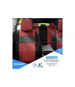 Καλύμματα Αυτοκινήτου Otom Smart Design Universal Ύφασμα / Δερματίνη Σετ Εμπρός / Πίσω 11 Τεμαχίων Μαύρο / Κόκκινο SLTSMT103-NZ 